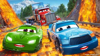 Cars Lava Escape Adventure: Portal Gun Mode | Ultimate Action Rescue Compilation | Cars Movie 2024