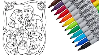 🐰🎀 How to Color Cartoon Character Snow White and the Seven Dwarfs 🎨 Coloring Christmas| How to Draw