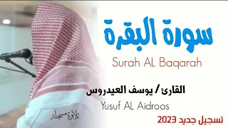 سورة البقرة للقارئ يوسف العيدروس . تسجيل جديد ١٤٤٥ - 2023 بدون إعلانات .  Yusuf al idroos