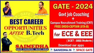 FREE DRDO CEPTAM STA-B || GATE 24 || CRT || Diploma based Govt. Jobs || SAIMEDHA KOTI || SPACE GATE