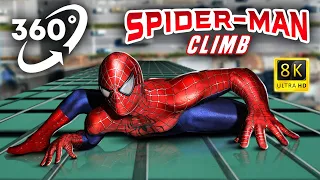 360 VR Spiderman Climbing on Skyscraper ( First-person view in Virtual Reality Experience )