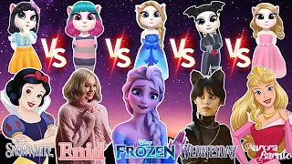 Snow White And Enid Sinclair Vs Frozen Elsa Vs Wednesday Addams And Aurora Vs Angela 2 🤗💖/ GamePlay