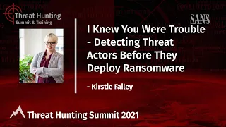 I Knew You Were Trouble – Detecting Threat Actors Before They Deploy Ransomware