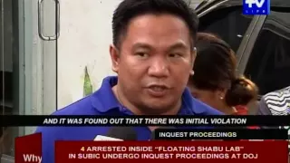 4 Arrested inside “Floating Shabu Lab” in Subic undergo Inquest Proceedings at DOJ