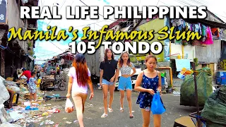 I walked inside the biggest slum in Manila Philippines | Walking the infamous Brgy. 105 of Tondo 4K