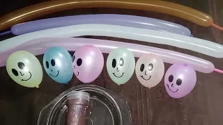 Making Slime Video with Smile Faces Balloons! Balloons Slime! ASMR! Most Satisfying Slime Video