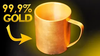 Herstellung einer goldenen Tasse aus altem Schmuck