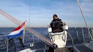 Sailing on Haringvliet on a winter's day with Bavaria 32 Cruiser