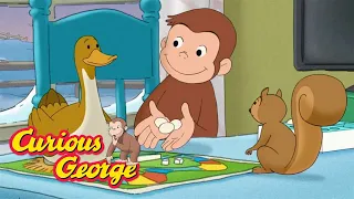 Playing Board Games with Animal Friends 🐵  Curious George 🐵 Kids Cartoon 🐵 Videos for Kids