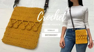 Crochet Cell Phone Pouch /Small Crochet Purse/ Beginner Crochet Projects