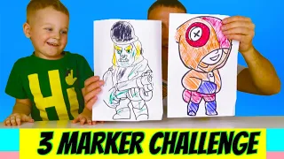 3 MARKER CHALLENGE Челлендж 3 Маркера голосуй у кого круче получилось