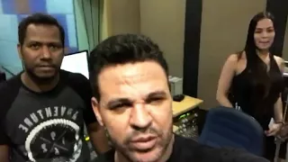 Eduardo Costa e Jéssica Rodrigues no estúdio gravomix