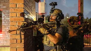U.S. Green Berets and Team Conduct a Night Raid Operation