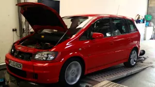 Flame Red Vauxhall Zafira Gsi On The Rolling Road At Avon Tuning.