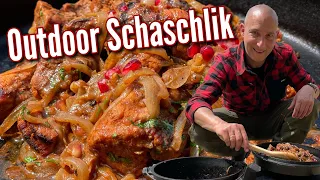 Schaschlik mit Granatapfel und Zwiebeln schmoren - Westmünsterland BBQ