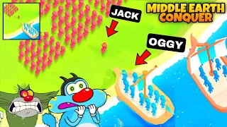 OGGY AND JACK PLAYING MIDDLE EARTH CONQUEROR GAME | NOOB PRO HACKER | DADDY GAMING | OGGY GAME