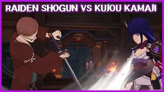 Raiden Shogun vs Kujou Kamaji full cutscene - Genshin Impact