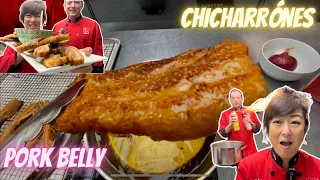 Air fried vs deep fried chicharon (crispy pork belly)