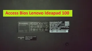 Access Bios Lenovo Ideapad 100