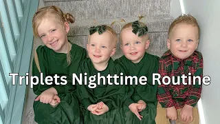 Our crazy nighttime routine with toddler Triplets & a 5 year old!...pure chaos!