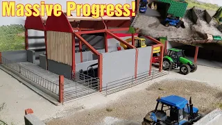 Building the Big 40ft Model Farm Ep 5 - Back Scenery, Milking Parlour, Hedges And So Much More!!
