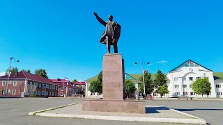 Walking in Ivdel. Central part of a small town. Russia |4K| - Summer 2023 (July)