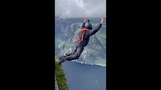 First base jump - Kjerag Norway.