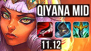 QIYANA vs VOLIBEAR (MID) | 6 solo kills, 1100+ games, 12/2/3, 1.2M mastery | BR Diamond | v11.12