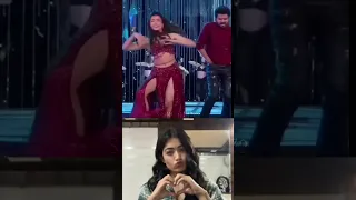 Rashmika mandhana reaction on Thalapathi vijay's dance 😱 #shorts #viral #varisu