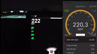 Model Y LR Acceleration Boost Top Speed Run Racebox Measurement