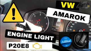 How to fix a VW engine light error code - P20E8.  AdBlue (Reductant) Pressure Too Low