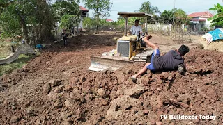 Step 2 - KOMATSU Mini Dozer D20P Pushing And Clearing Soil With Dump Truck 5Ton Dumping Soil