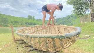 Full Video 7 Days : Technical and How To Make a Boat By Bamboo, Amazing hand skills#aqua #bamboo