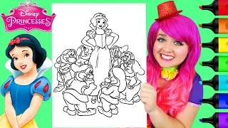 Coloring Snow White & The Seven Dwarfs Disney Coloring Page Prismacolor Markers | KiMMi THE CLOWN