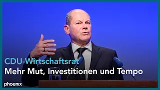 Bundeskanzler Olaf Scholz beim CDU-Wirtschaftsrat am 22.05.23