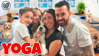 VLOG! ANDIAMO A FARE PUPPY YOGA CON I CUCCIOLI DI CANE, FIGLIACHIARA E FIGLIODIEGO FATTO YOGA!