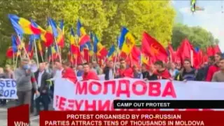 Protest organised by pro-Russian parties attracts tens of thousands in Moldova