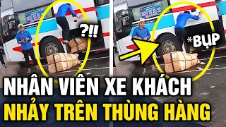 Xuất hiện đoạn clip phụ xe 'NHẢY ẦM ẦM' trên thùng hàng khiến dân tình HOANG MANG | Tin 3 Phút