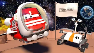 Troy le Train -  La navette spatiale - La Ville des Voitures 🚓 🚒 Dessin animé Trains