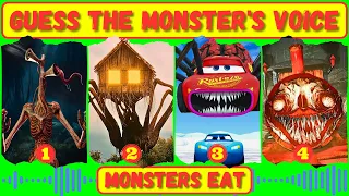 Guess the Monster's Voice! Siren Head, Skibidi Toilet, Mcqueen Eater, Choo Choo Charles Coffin Dance