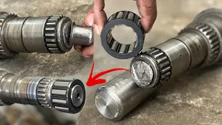 How Repaired Broken Top Surface Gear Main Shaft Bearing Size with using Special Method..