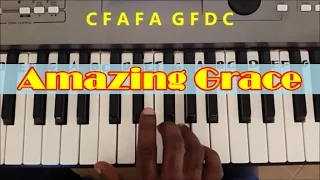 Amazing Grace Easy Piano Keyboard Tutorial (Right Hand)