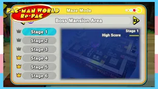 All 6 Levels In Maze Mode Boss Mansion Area In Pac-Man World Re-Pac