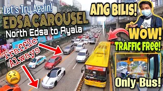 TRAFFIC FREE RIDE! EXPERIENCE the EDSA CAROUSEL BUS: NORTH EDSA to AYALA | Dedicated EDSA Bus Lane