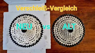 Verschleiß Vergleich Kassette Shimano SLX 12 Fach Alt vs. Neu CS-M7100 MTB eMTB E-Bike