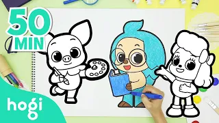 🎨 Let's Color Hogi and Friends | Pinkfong & Hogi | Hogi Arts for Kids | Learn and play with Hogi