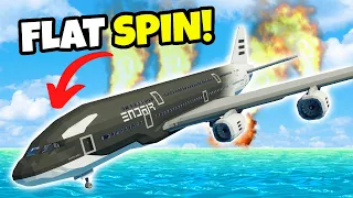 Giant Plane CRASHES INTO OCEAN After Flat Spin In Stormworks!