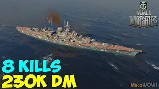 World of WarShips | Tirpitz | 8 KILLS | 230K Damage - Replay Gameplay 4K 60 fps