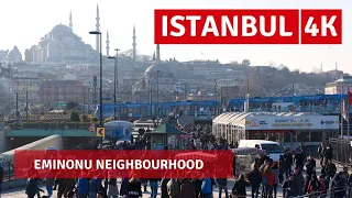 Istanbul 2022 Eminonu Neighbourhood 11 Feb Walking Tour|4k UHD 60fps