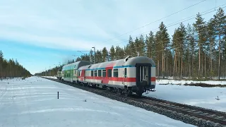 Finnish Trains in Northern Finland April 2024